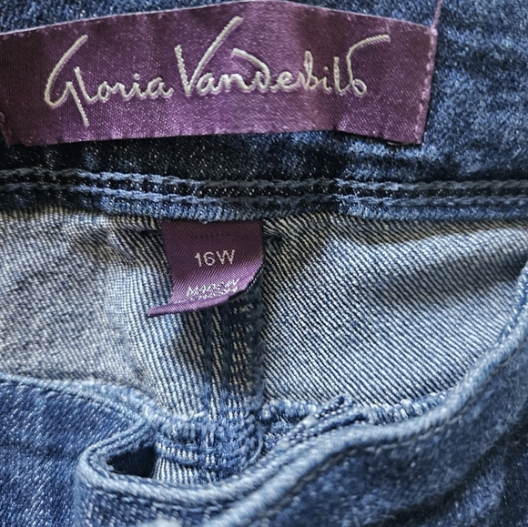 Gloria Vanderbilt Cuffed Denim Capri Pants Plus Size 16W - Picture 5 of 6